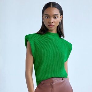Babaton Hazlitt Vest in Gloss Green by Aritzia